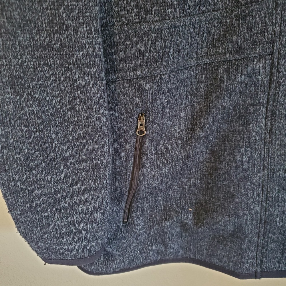 Eddie Bauer Jacket Women Large Heather Blue Radiator Field Barn Sweater Snap Zip - Picture 3 of 8